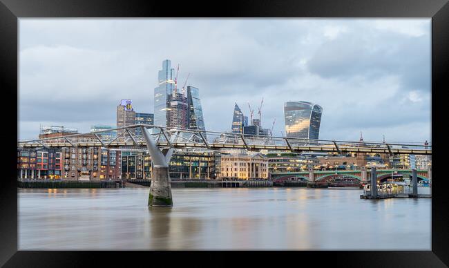 Millennium Bridge spanning the River Thames Framed Print by Jason Wells