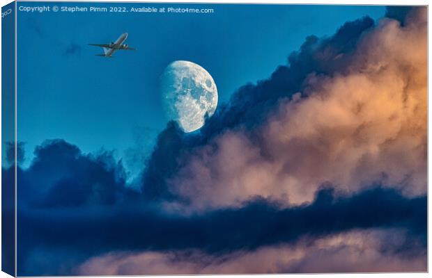 Moon in Clouds Canvas Print by Stephen Pimm