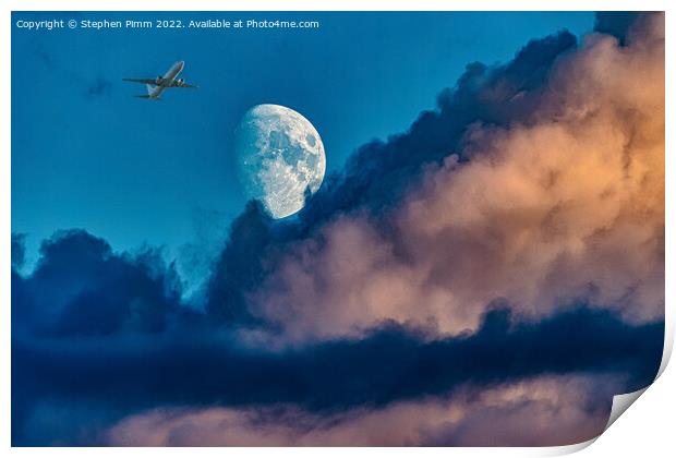 Moon in Clouds Print by Stephen Pimm