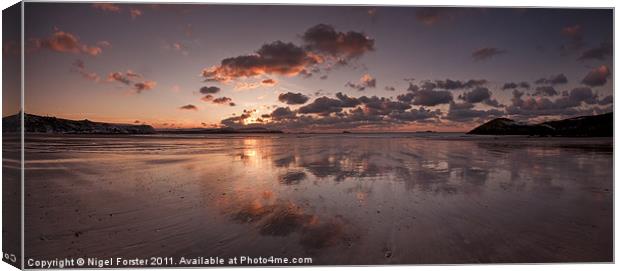 Whitesands Winter Sunset Canvas Print by Creative Photography Wales