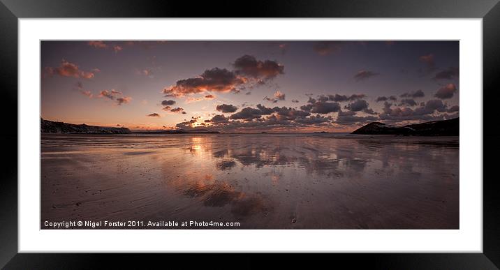 Whitesands Winter Sunset Framed Mounted Print by Creative Photography Wales