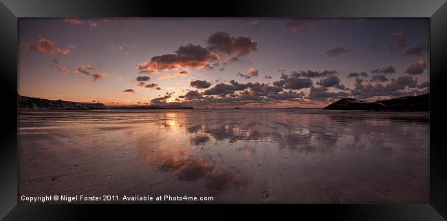 Whitesands Winter Sunset Framed Print by Creative Photography Wales