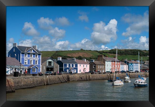 Vibrant Aberaeron Harbour Scene Framed Print by Wendy Williams CPAGB