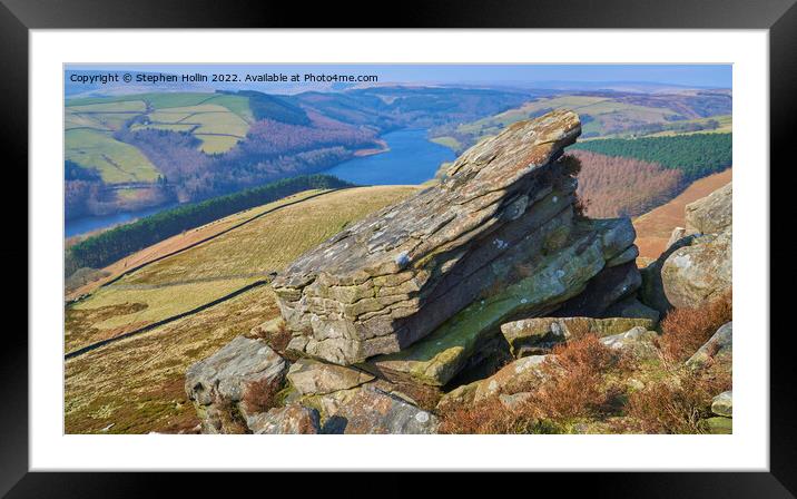 Outdoor stonerock Derwent edge Framed Mounted Print by Stephen Hollin