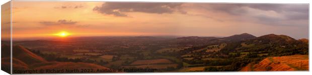 Majestic Sunset over the Malvern Hills Canvas Print by Richard North