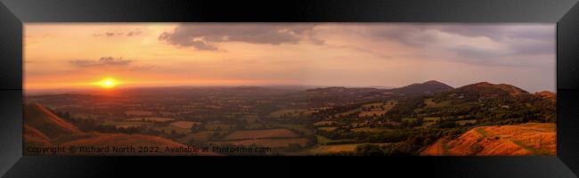 Majestic Sunset over the Malvern Hills Framed Print by Richard North