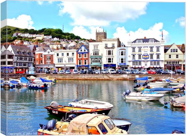 Dartmouth inner harbour, Devon. Canvas Print by john hill