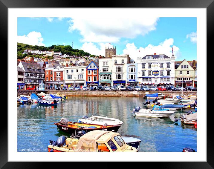 Dartmouth inner harbour, Devon. Framed Mounted Print by john hill