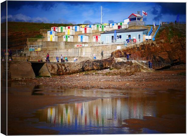Bude Beach Huts Canvas Print by Andy Armitage