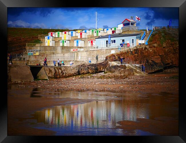 Bude Beach Huts Framed Print by Andy Armitage