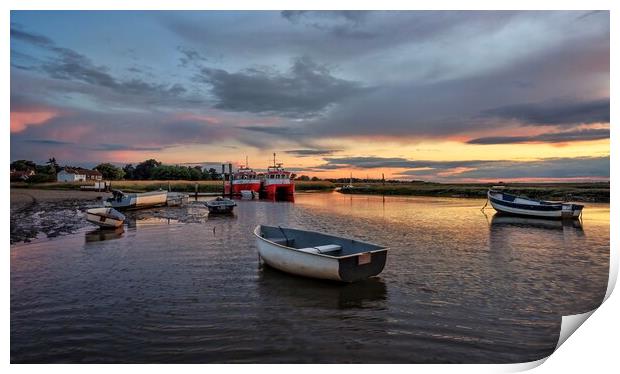 Sunset at Brancaster Staithe  Print by Gary Pearson