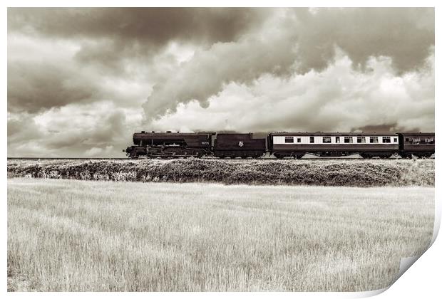 90775 Royal Regiment on the way to Weybourne in Norfolk  Print by Gary Pearson