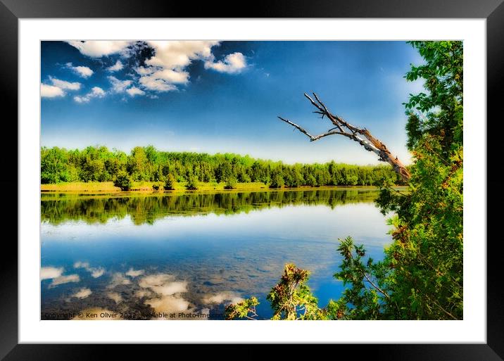 Waters Calm Framed Mounted Print by Ken Oliver
