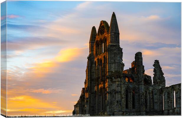 Whitby Abbey at Sunrise Canvas Print by Lrd Robert Barnes