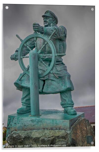 Bronze statue of Richard Coxswain (Dic) Evans, Acrylic by Kevin Hellon