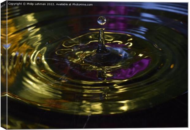 Water Droplet Gold 1 Canvas Print by Philip Lehman