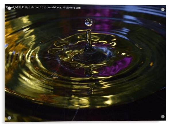 Water Droplet Gold 1 Acrylic by Philip Lehman