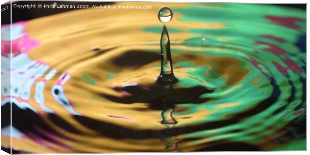 Water Droplet yellow & Green  Canvas Print by Philip Lehman