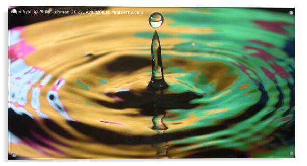 Water Droplet yellow & Green  Acrylic by Philip Lehman