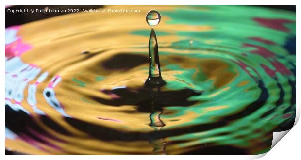 Water Droplet yellow & Green  Print by Philip Lehman