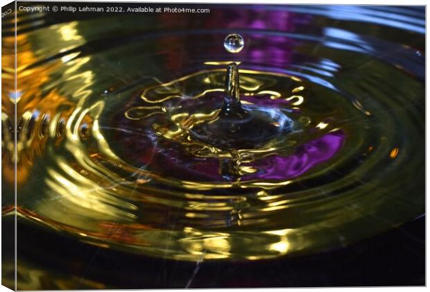 Water Droplet Gold 2 Canvas Print by Philip Lehman