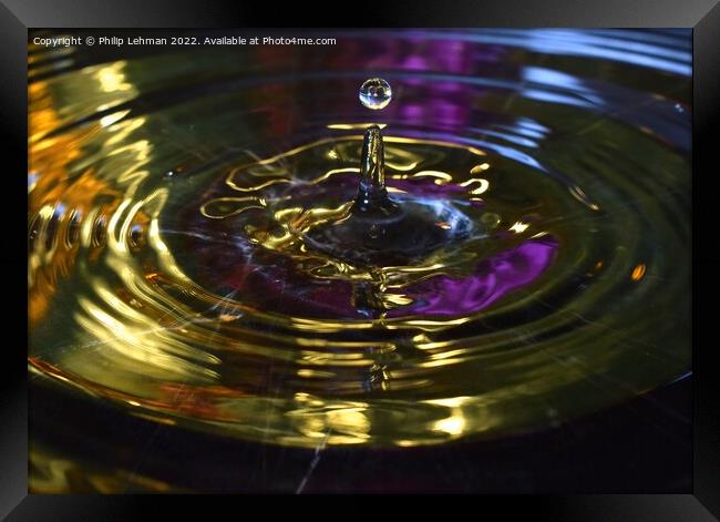 Water Droplet Gold 2 Framed Print by Philip Lehman
