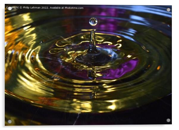 Water Droplet Gold 2 Acrylic by Philip Lehman