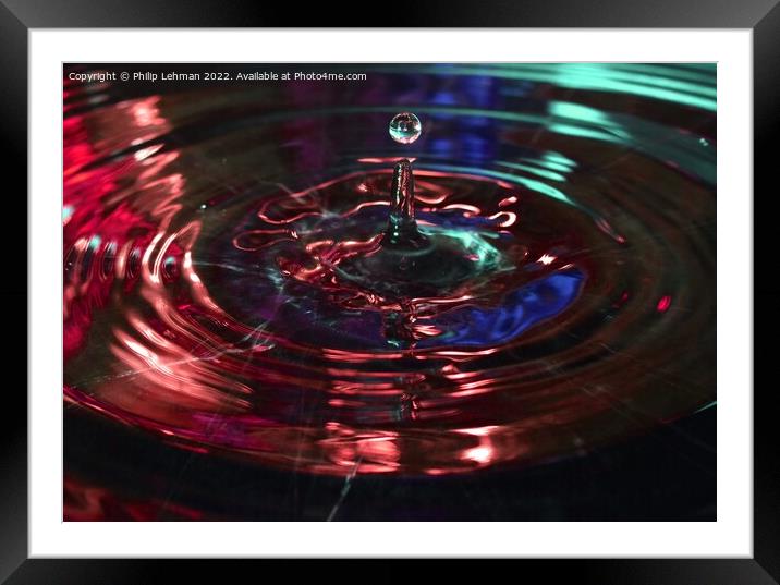 Water Droplet Red Framed Mounted Print by Philip Lehman