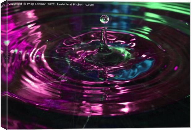 Water Droplet Pink Canvas Print by Philip Lehman