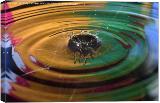 (Water Droplet Splash Yellow & Green 1) Canvas Print by Philip Lehman