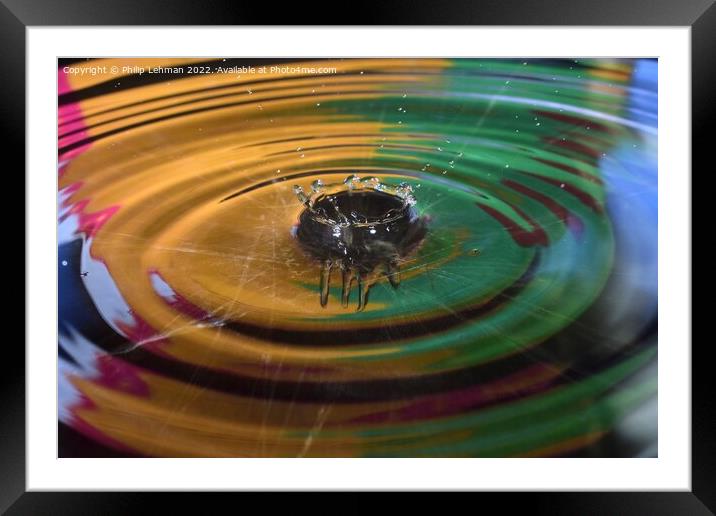(Water Droplet Splash Yellow & Green 1) Framed Mounted Print by Philip Lehman