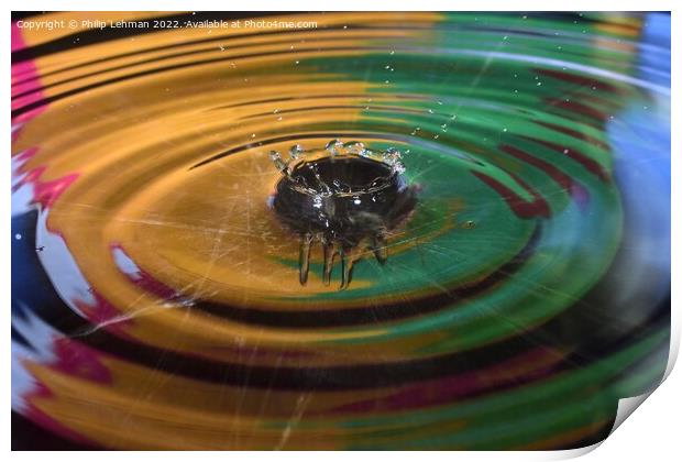 (Water Droplet Splash Yellow & Green 1) Print by Philip Lehman