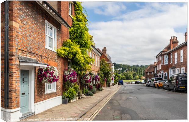 View down New Street looking towards the river, Henley on Thames Canvas Print by Kevin Hellon