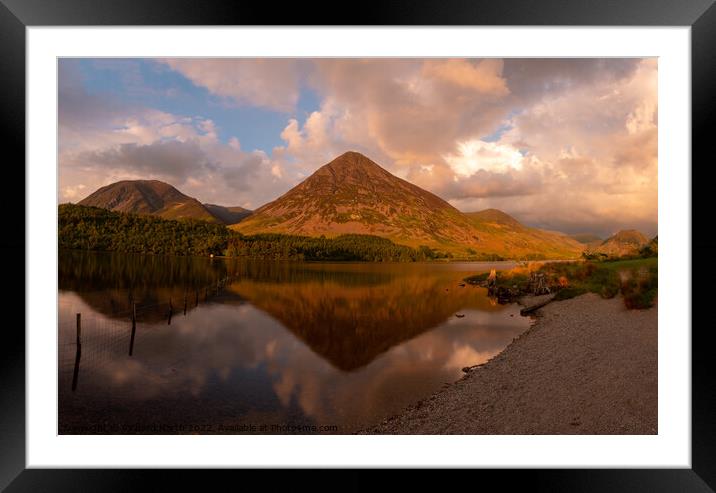 Majestic Grasmoor reflected in Crummock Water Framed Mounted Print by Richard North