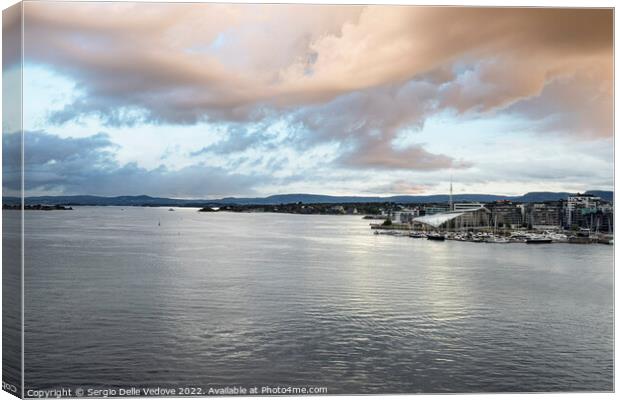 Oslo fjord in Norway at sunset Canvas Print by Sergio Delle Vedove