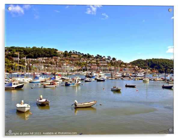 River Dart, Dartmouth, Devon, UK. Acrylic by john hill
