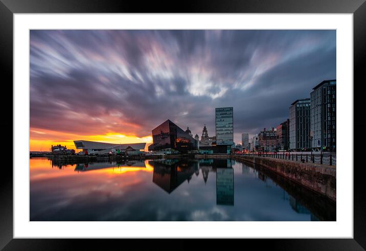 Liverpool's Canning Dock Sunset Framed Mounted Print by Andrew George