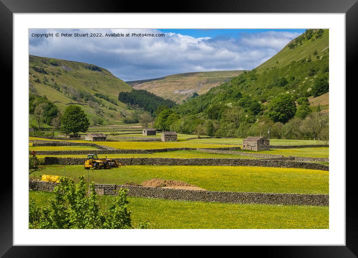 Hay meadows on the Coast to Coast long distance fo Framed Mounted Print by Peter Stuart