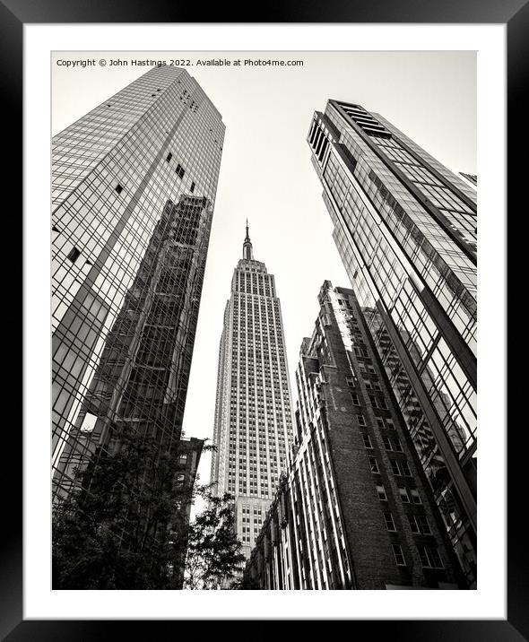 Iconic Empire State Building in NYC Framed Mounted Print by John Hastings