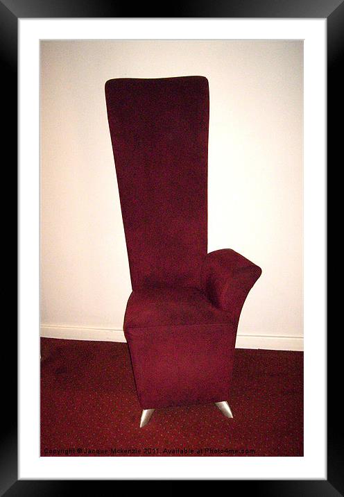 THE TALL RED CHAIR Framed Mounted Print by Jacque Mckenzie