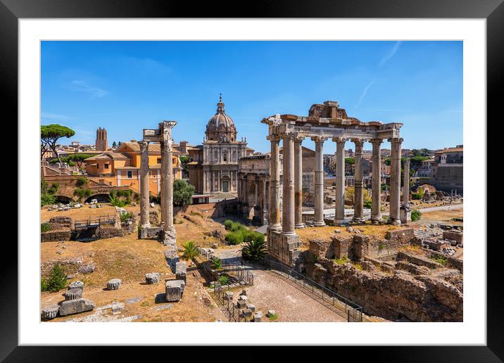 Ancient Roman Forum in City of Rome Framed Mounted Print by Artur Bogacki