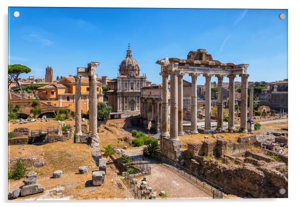 Ancient Roman Forum in City of Rome Acrylic by Artur Bogacki