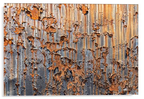 Rusty Metal Background With Peeling Paint Acrylic by Artur Bogacki