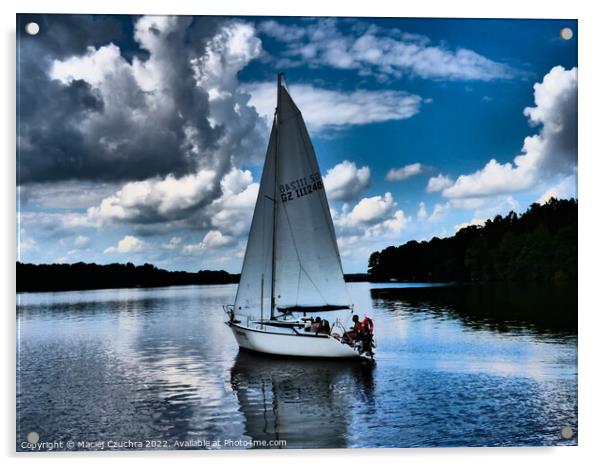 Sailboat Acrylic by Maciej Czuchra