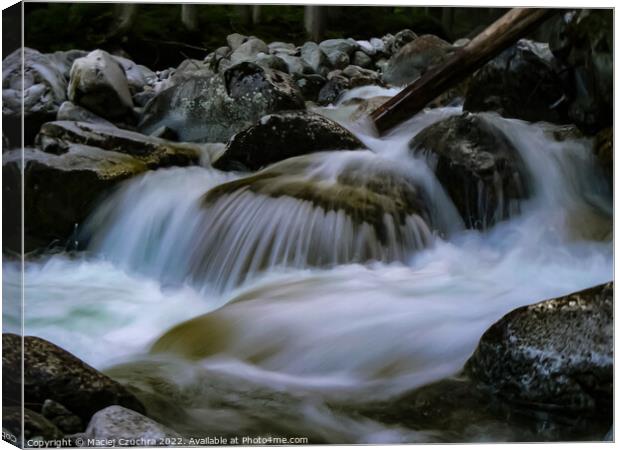 Water Rushing Over Boulders Canvas Print by Maciej Czuchra