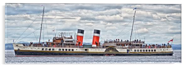 Paddle steamer Waverley leaving Brodick, Arran Acrylic by Allan Durward Photography