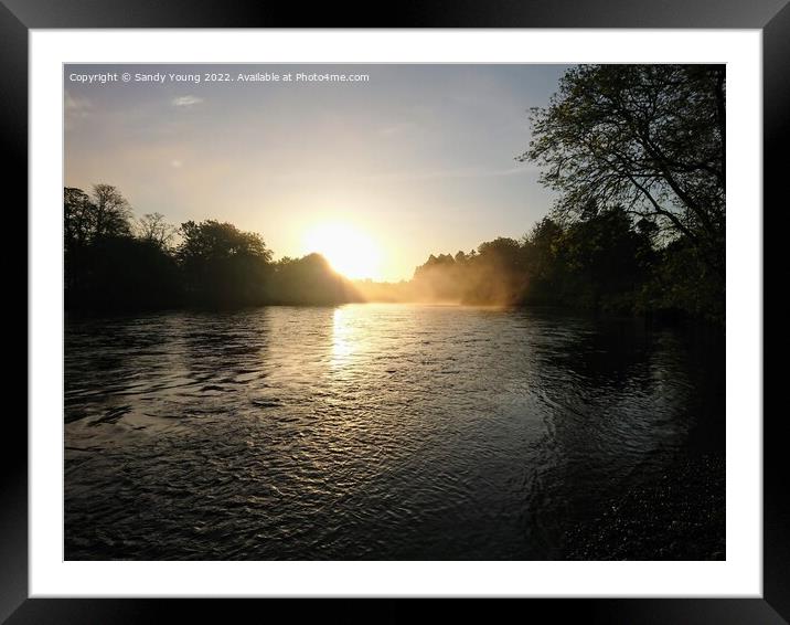 Majestic Sunrise Over the River Tay Framed Mounted Print by Sandy Young