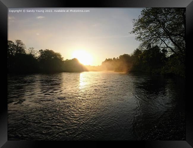 Majestic Sunrise Over the River Tay Framed Print by Sandy Young