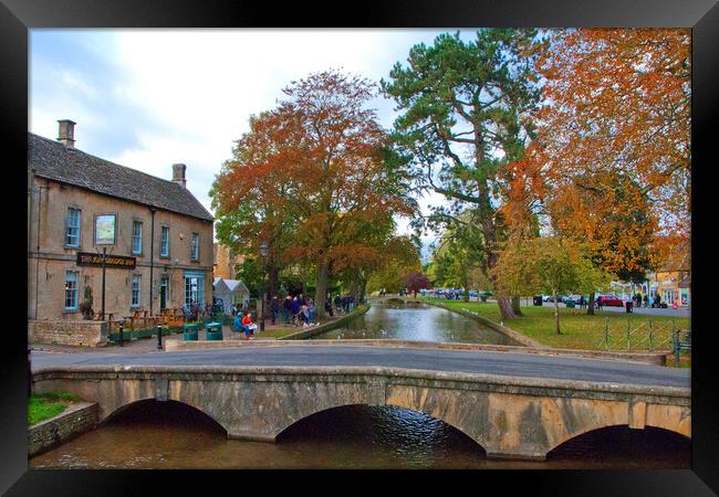 Autumn Trees Bourton on the Water Cotswolds Framed Print by Andy Evans Photos