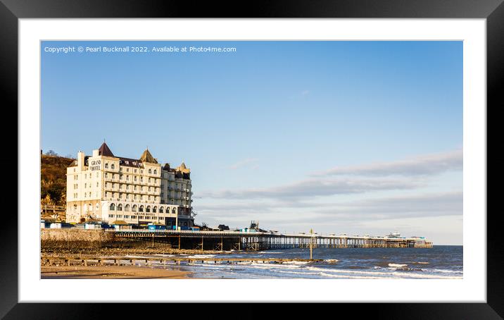 Llandudno Pier and Grand Hotel from North Beach Framed Mounted Print by Pearl Bucknall